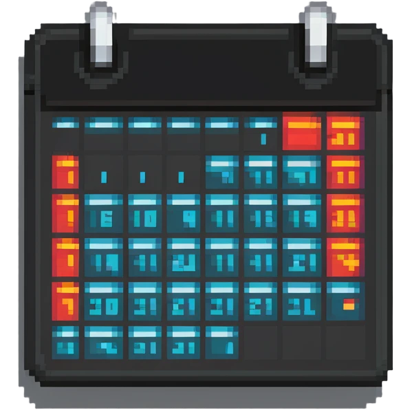 Calendar icon showing month view with highlighted date emoji