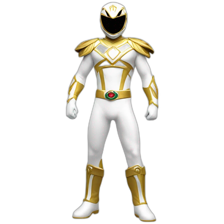 white gold power ranger full body emoji