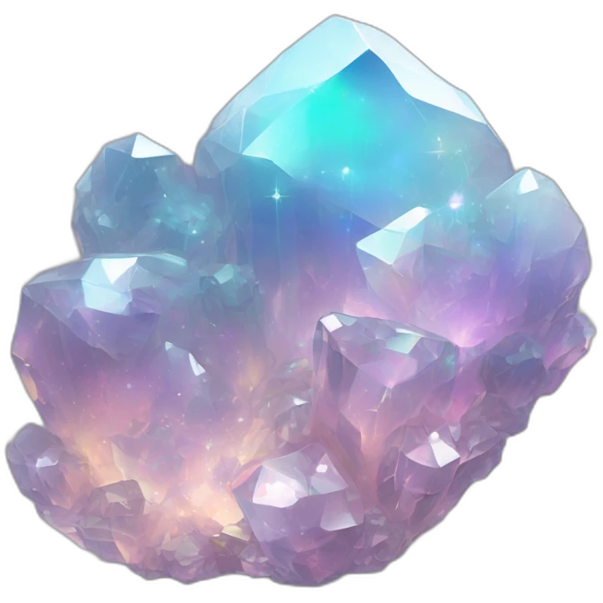 Sparkly glossy Pastel whitish iridescent glass nebula crystal clusters emoji