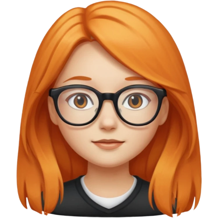 a girl with glasses and light orange long hair emoji