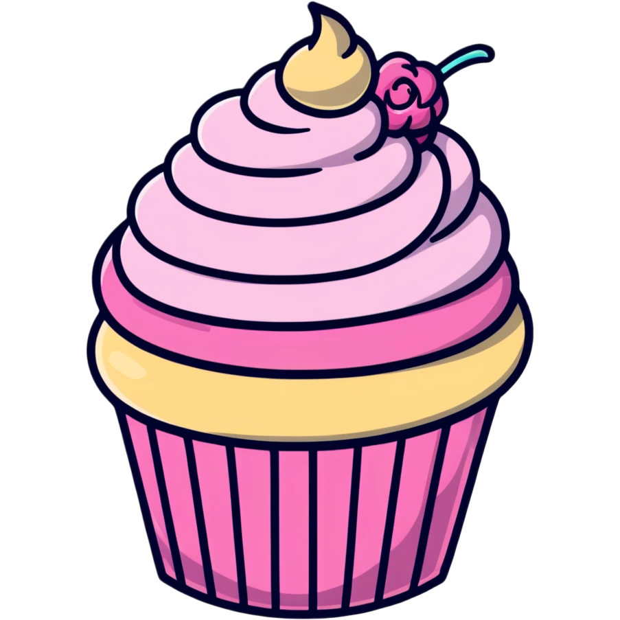 cupcake with pink icing emoji