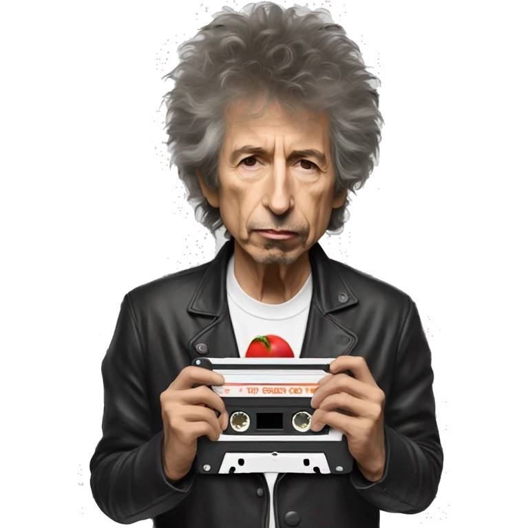 bob dylan eating a cassette tape emoji