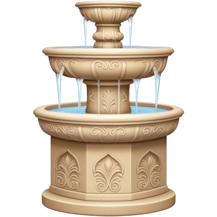 beige water fountain with intricate detailing emoji