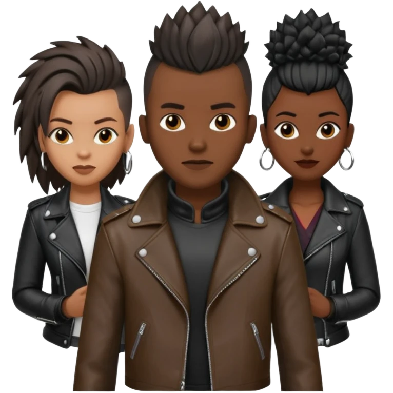 Black man with  Mohawk with black women  emoji