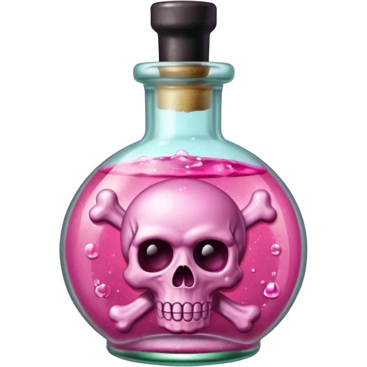 glitter toxic pink potion with dead symbol
 emoji