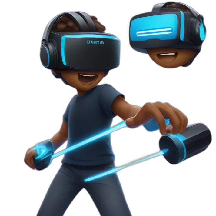 human playing beat saber emoji