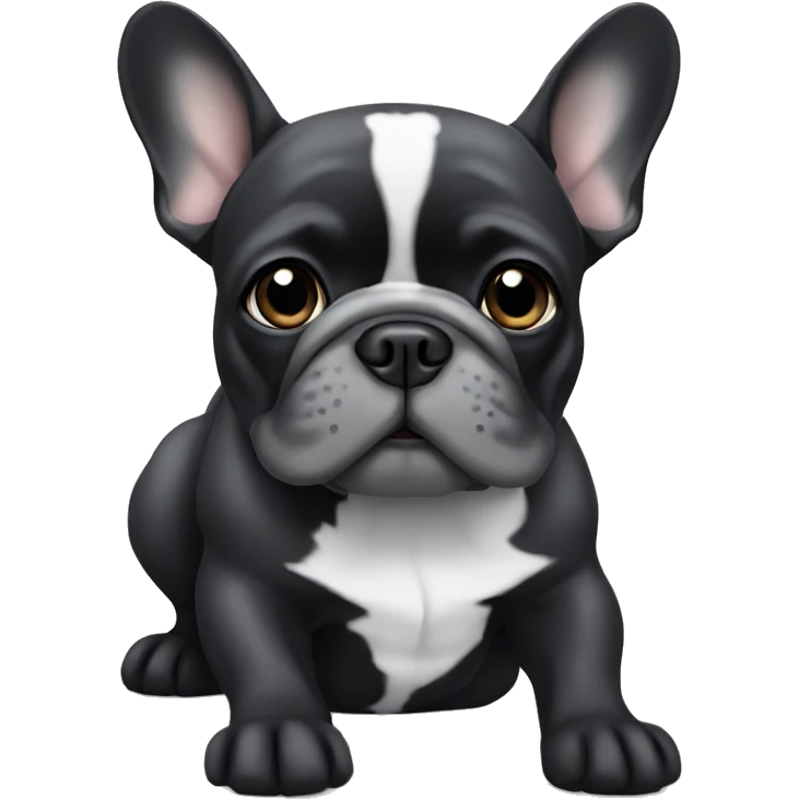 Black and grey French bulldog emoji