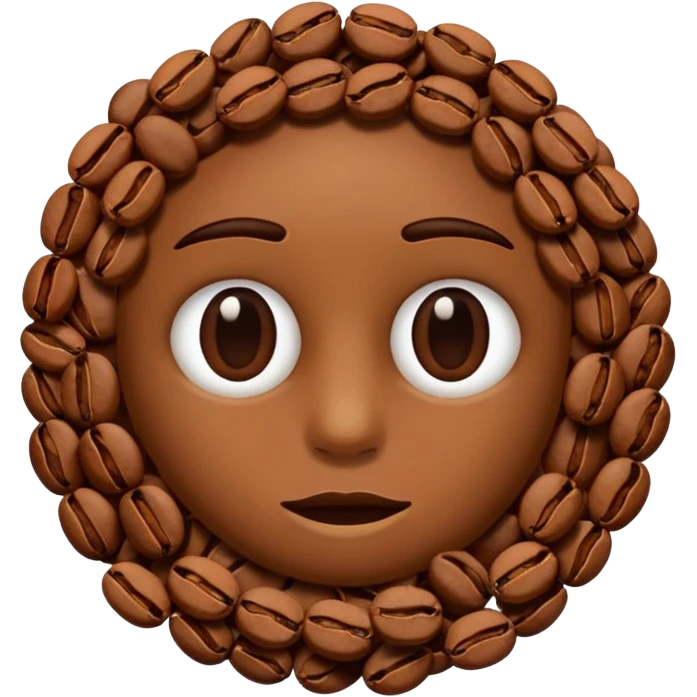 Yearning emoji face with coffee beans around it emoji