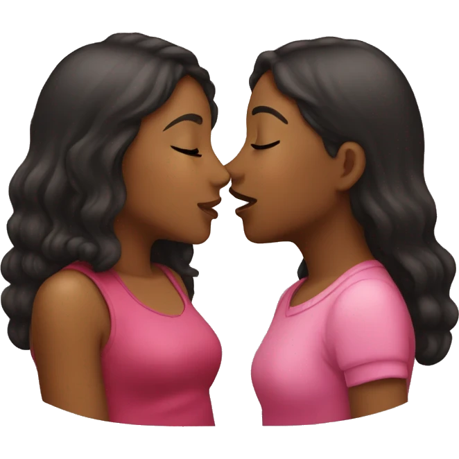 Two girls are kissing  emoji