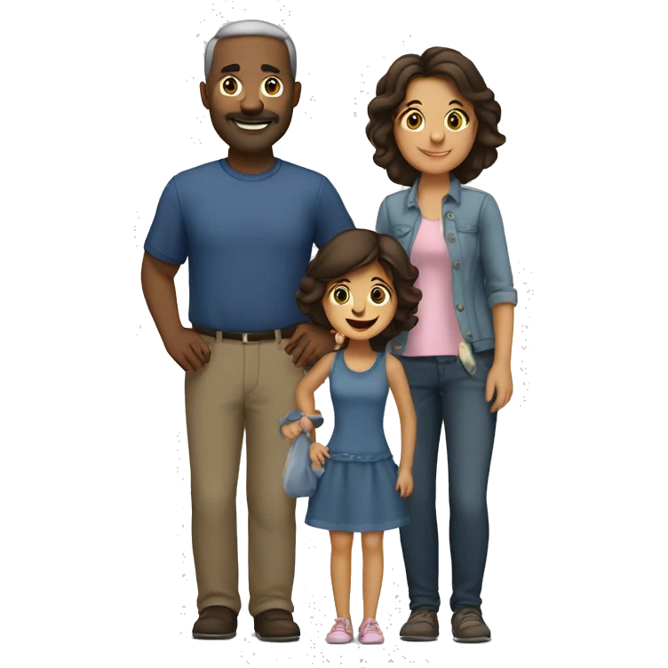 Family-with-father-mother-two-brunettes-daughters emoji