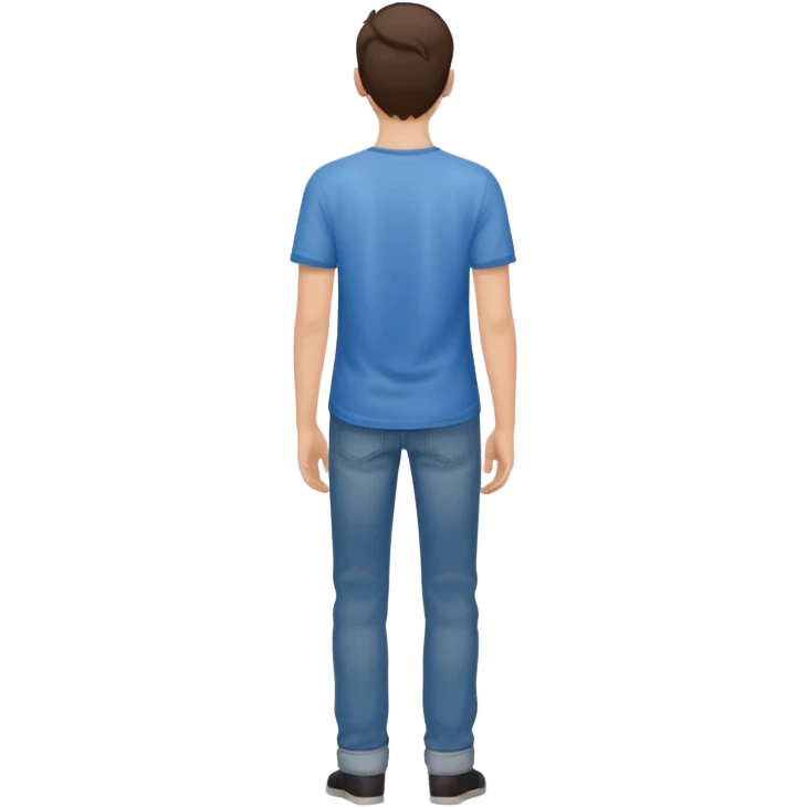 anonymous boy standing ,view from the back emoji