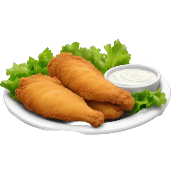 Chicken tender with ranch dressing on the side emoji