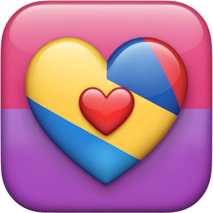 Bi flag heart emoji