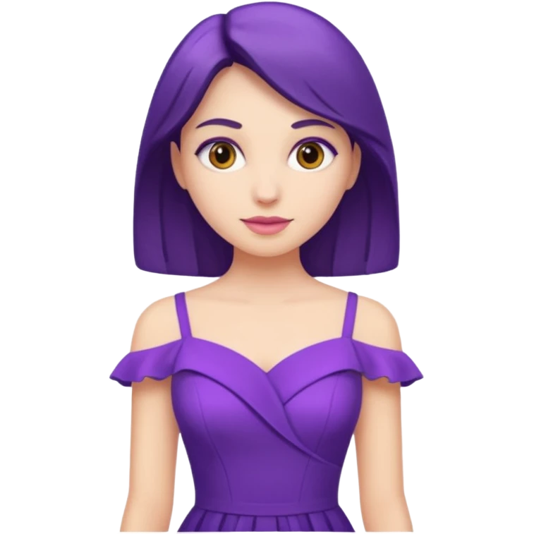 Kadın Mor elbiseli emoji
