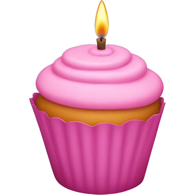 Pink cupcake candle  emoji