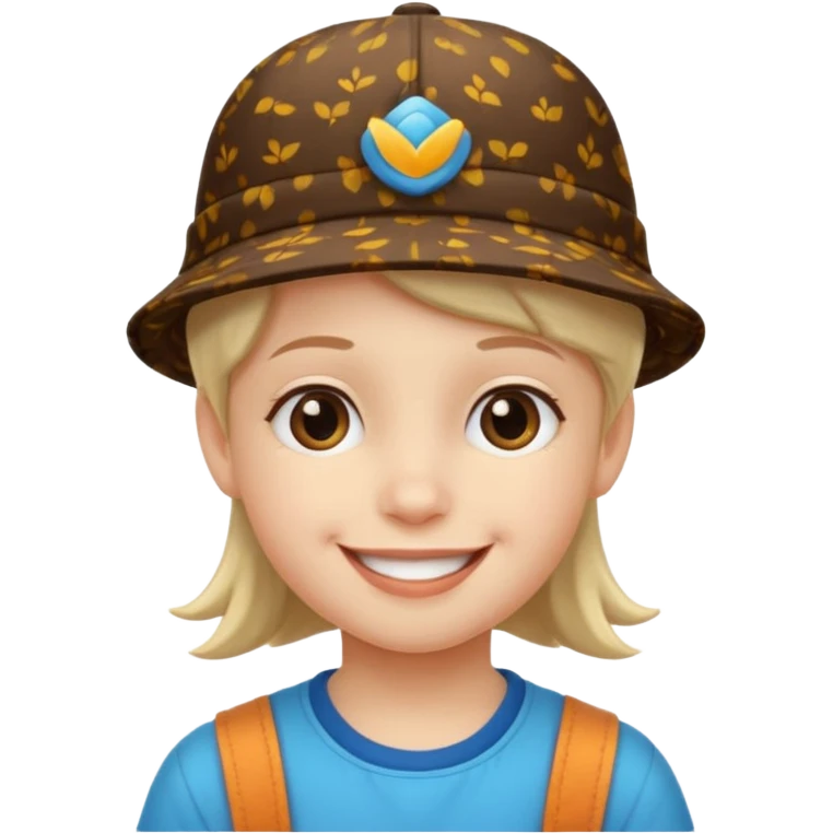 print hat with kid emoji