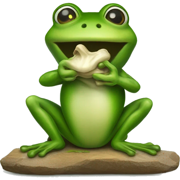 Frog chewing frog emoji