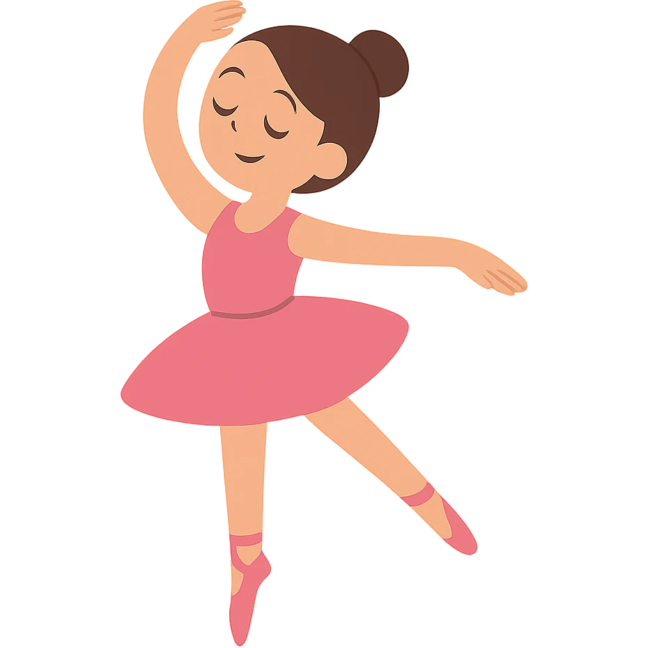 flat toon style ballet dancing girl emoji