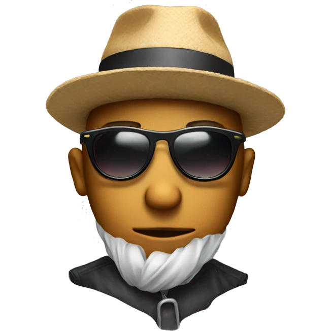 A face with sunglasses and hat without love emoji