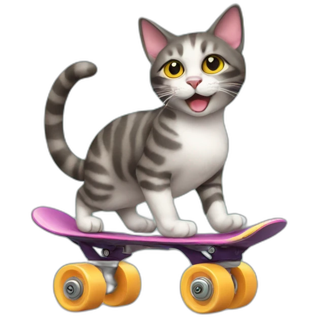 roller skating cat emoji