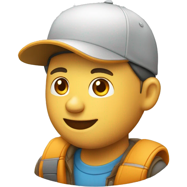 homme sourient avec casquette emoji