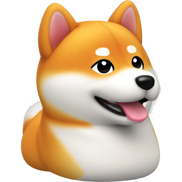 smiling orange shiba inu soft toy oblong shape emoji