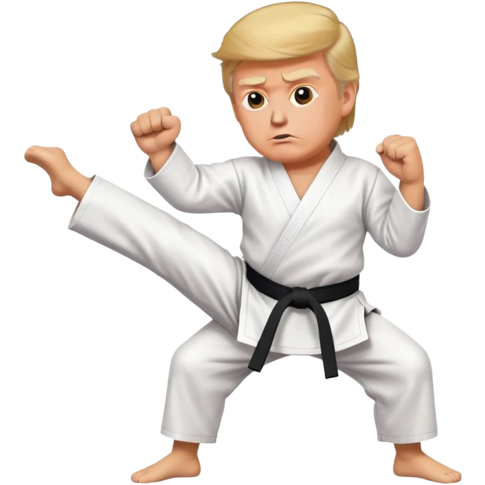 Donald trump doing karate emoji