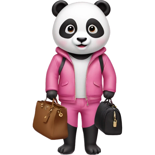 Pink panda bear with a Prada bag  emoji