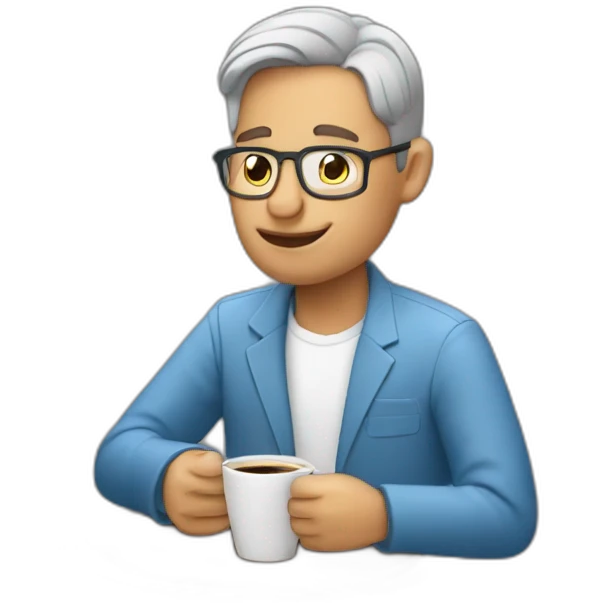 Un homme brun qui boit un espresso emoji