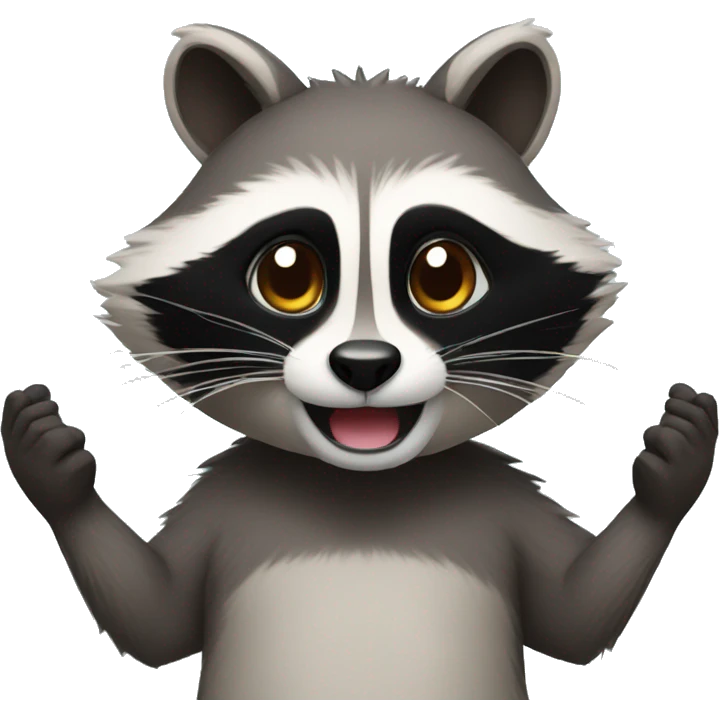 Raccon with hands up emoji