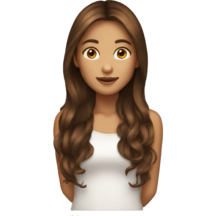 Tanned skin long brown hair emoji emoji