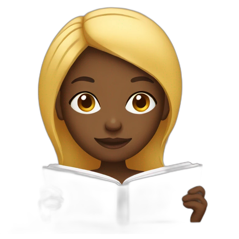 Black girl reading blog emoji
