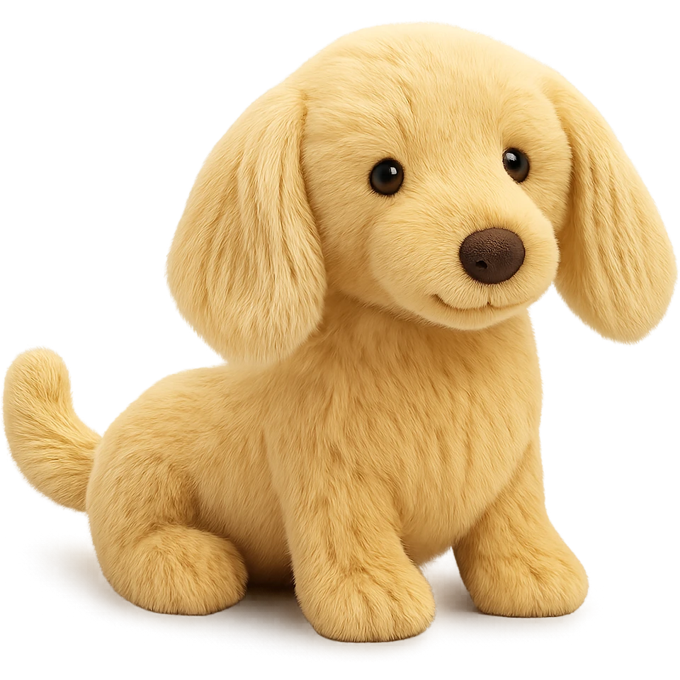 cute blonde dachschund jellycat plushie emoji