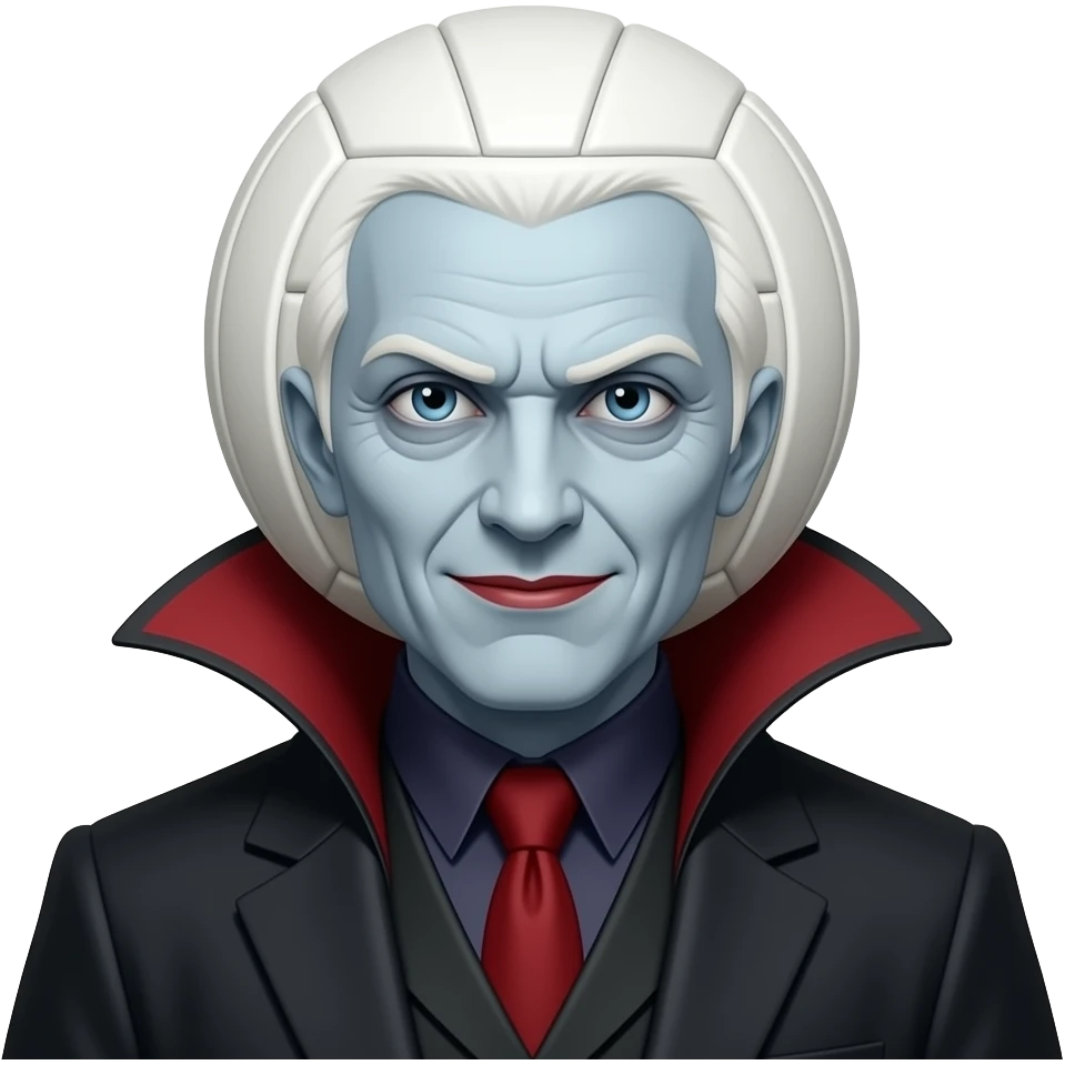 Voldemort but his head is a volleyball emoji