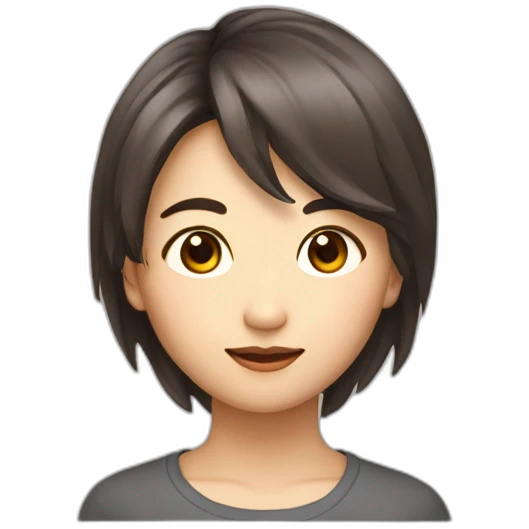 Adolescente asiatique cheveux longs bruns peau claire emoji