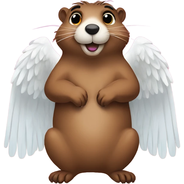 Groundhog with wings angel emoji