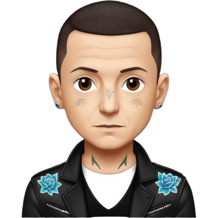 Chester Bennington with dark brown hair, black sequin outfit emoji