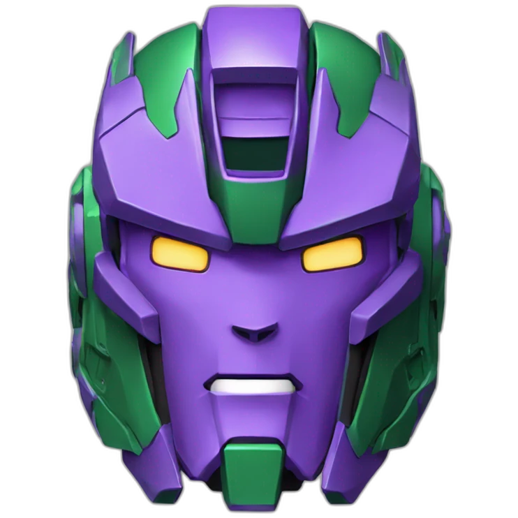 purple green gundam mecha head emoji
