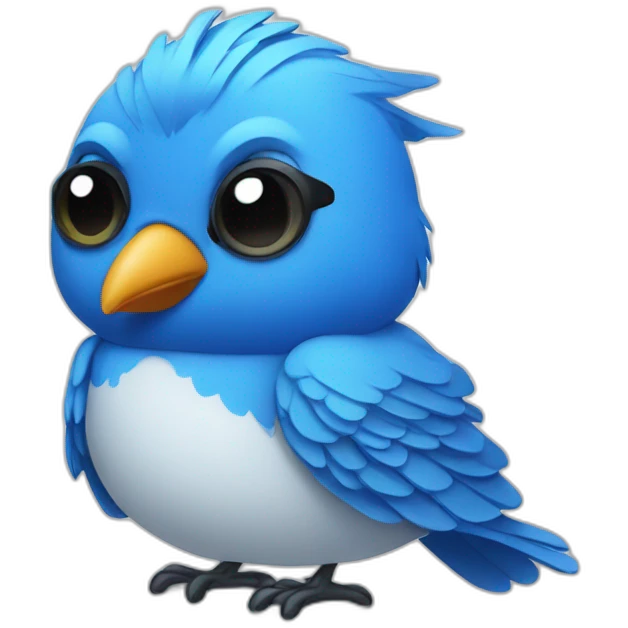 blue bird looking cool emoji