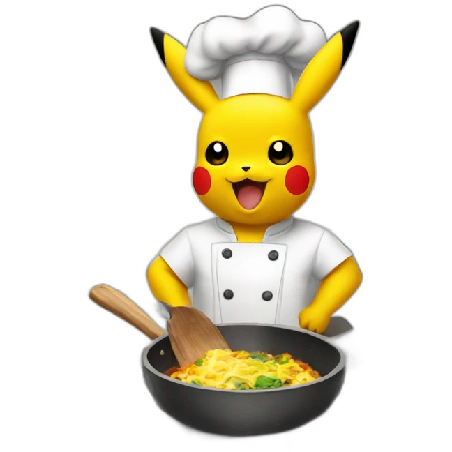 Pikachu cooking emoji