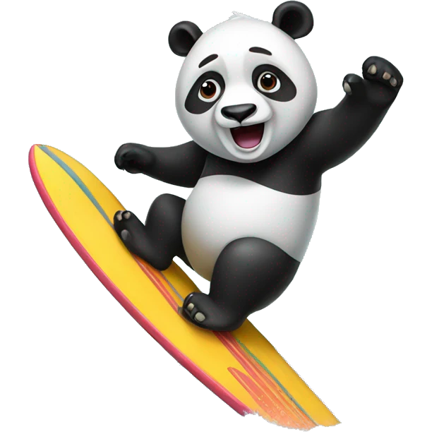 Panda surfing  emoji