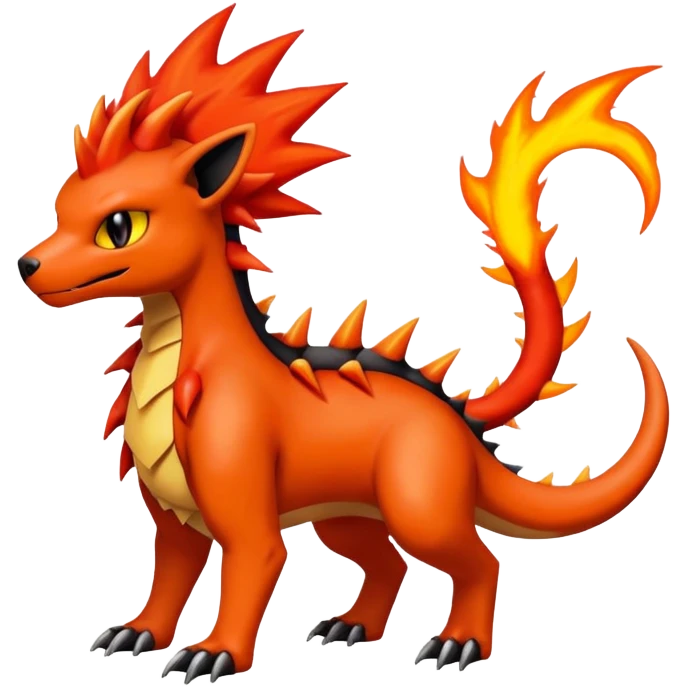 Houndoom-Charmeleon-Fakémon-hybrid-creature (full body)  emoji