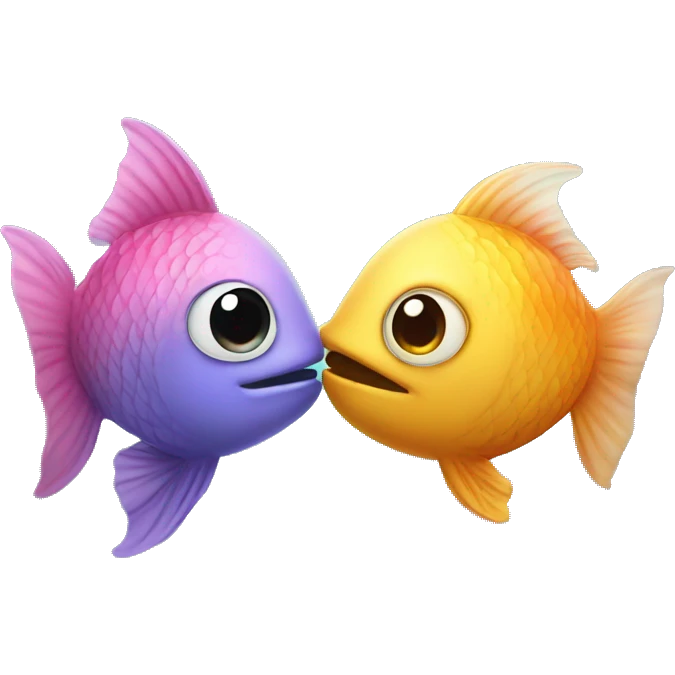 Two fish kiss each other  emoji