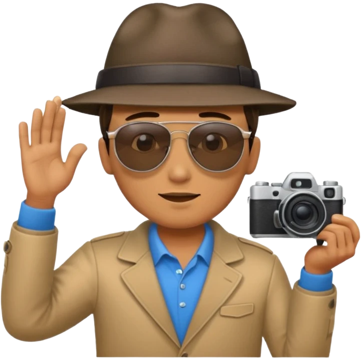 Hombre de espaldas tomando una foto emoji