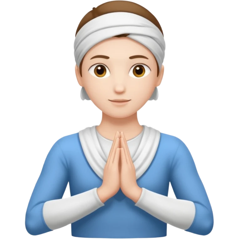 White namaste arms white sleeves emoji