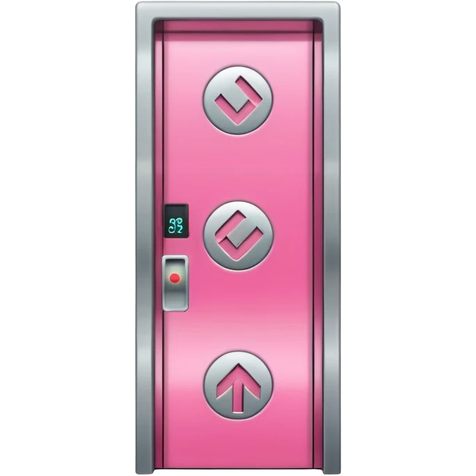 cute pink simple elevator , with up and down symbol ,make it obvious that it’s an elevator  emoji