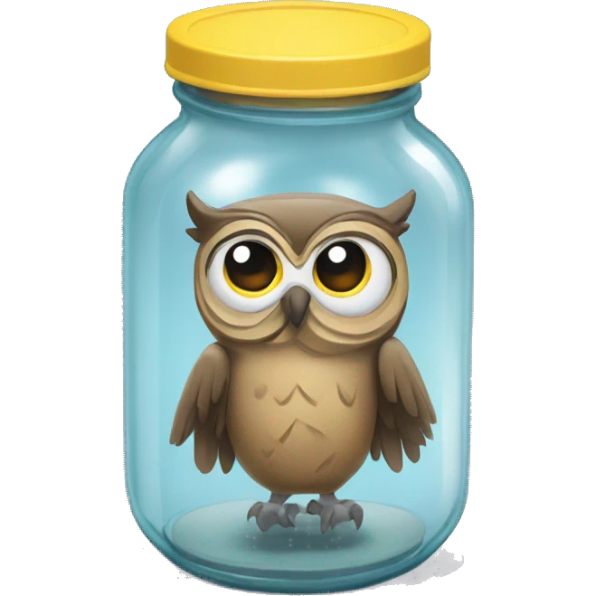 owl in a glass jar full of glue emoji