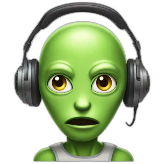 Attitude alien with headsets emoji