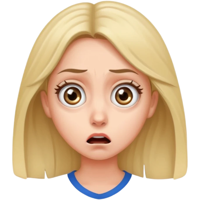 A realistic waist-up portrait of a frightened woman emoji