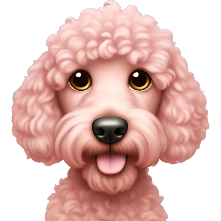 Baby Pink spoodle with poodle nose emoji